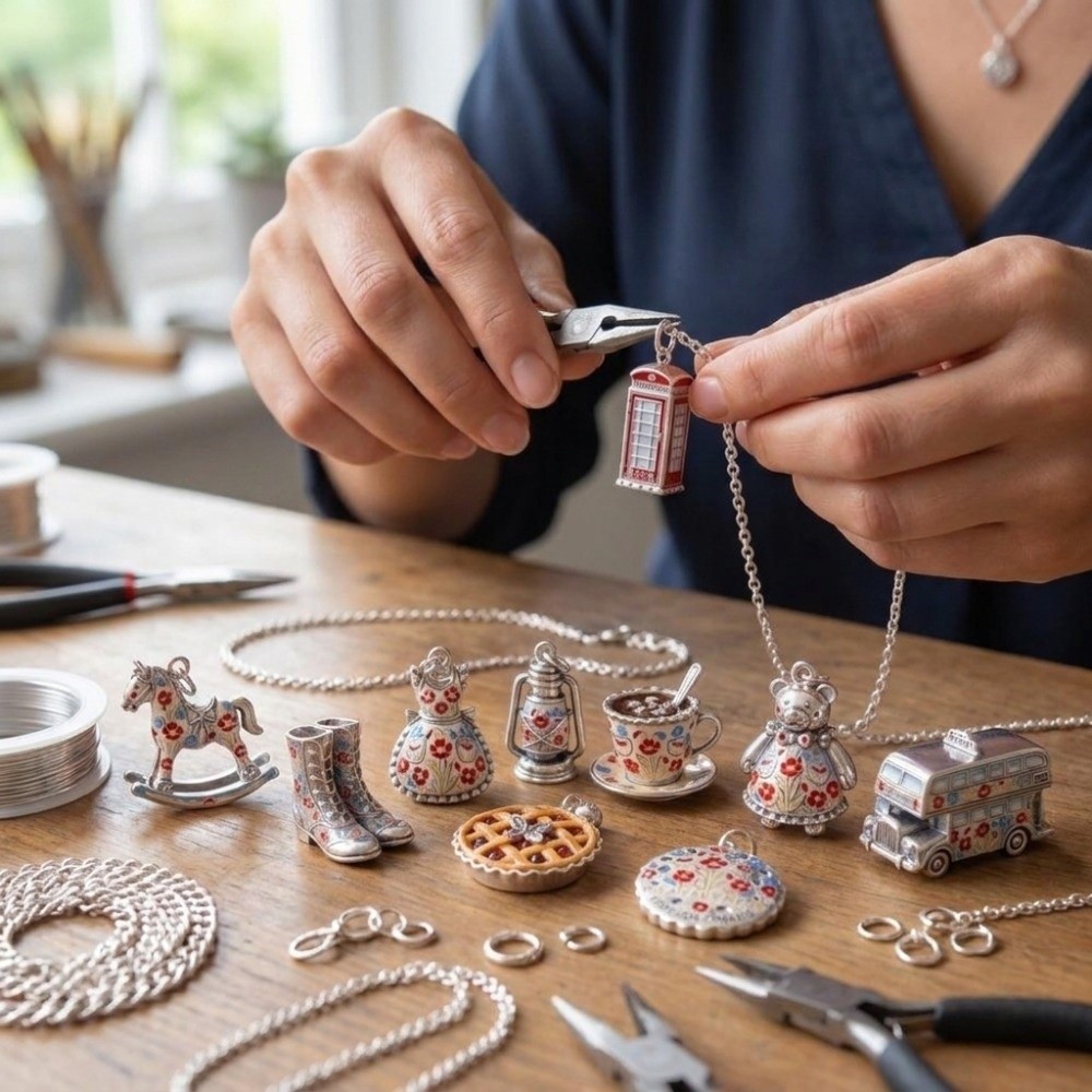 Jewelry Making London - Leuke roestvrijstalen cartoon hangers, miniatuur Britse